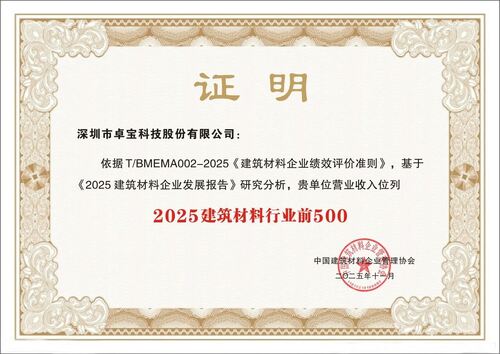 Latest company news aboutJoaboa Tech ได้รับการยอมรับแบบสองแบบ: 2025 'บริษัทวัสดุก่อสร้าง 500 อันดับแรก' และ 'บริษัทเติบโต 5 ดาว'!